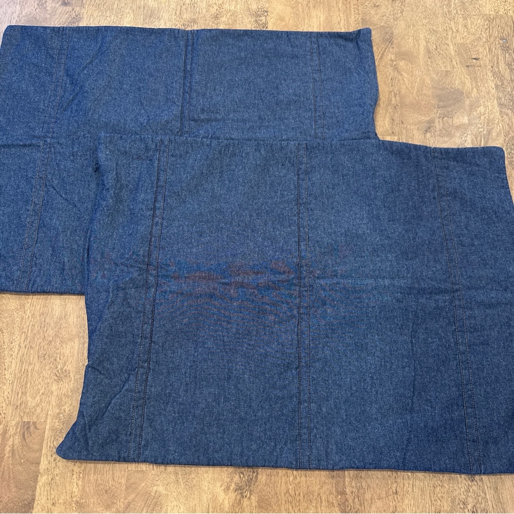 Beddy’s Pillowcases Set of 2 Blue Denim Look Cotton Coastal Preppy
